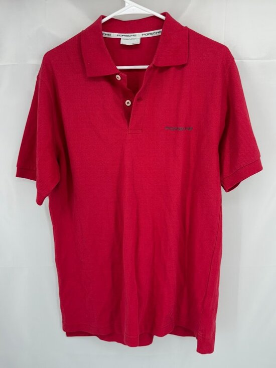 Porsche Men S Polo Shirt Short Sleeve Solid Red Pullover Casual Everyday Sport